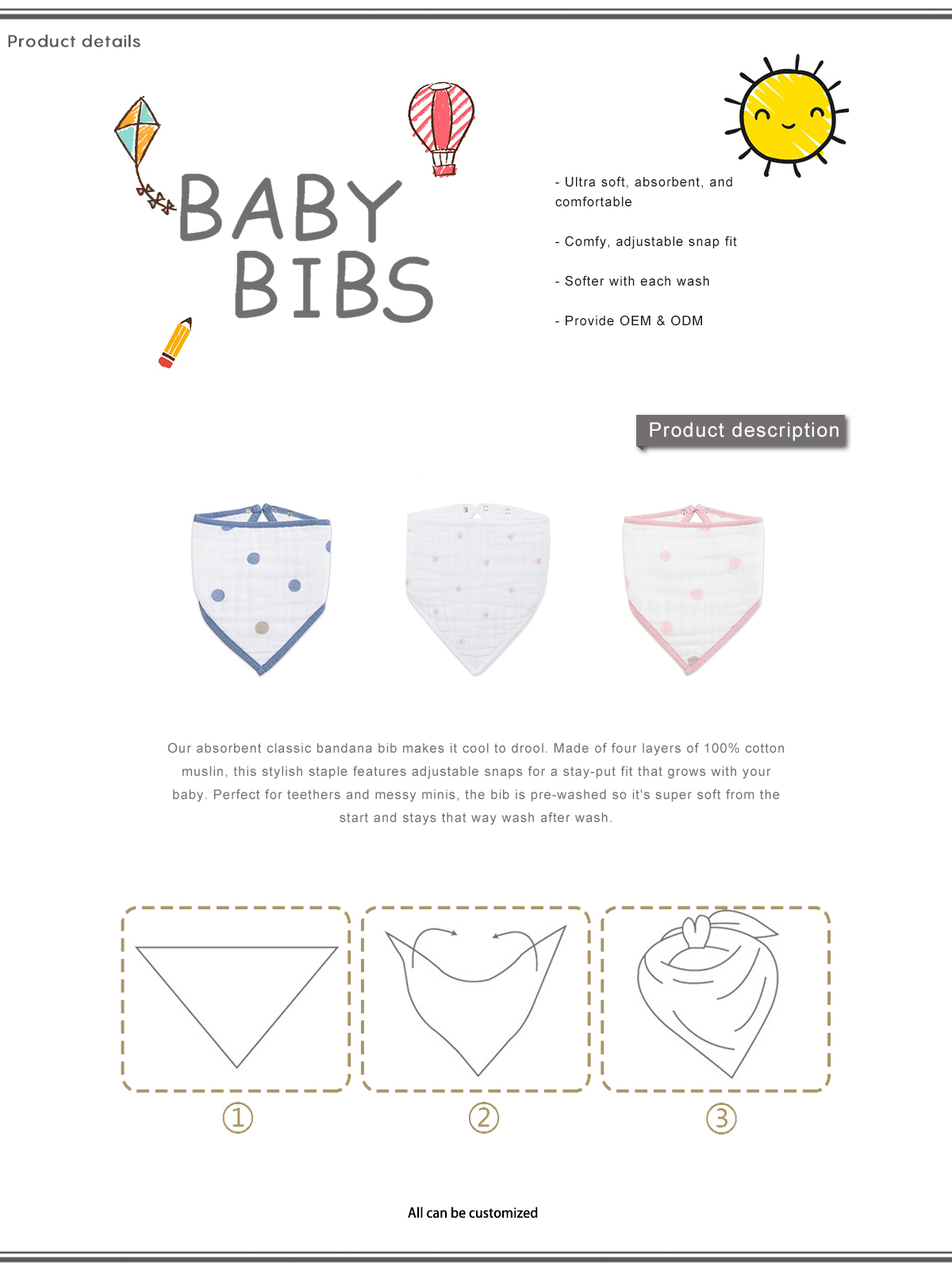 Muslin Bandana Bib