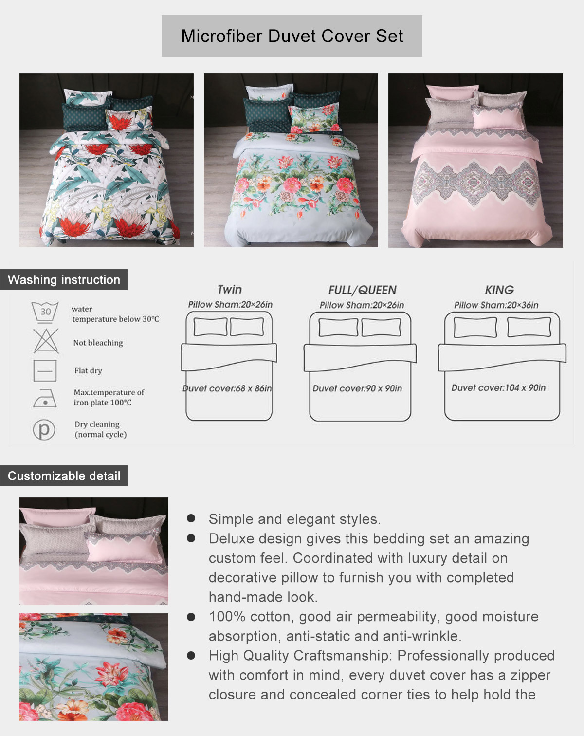 Microfiber Duvet Cover Set