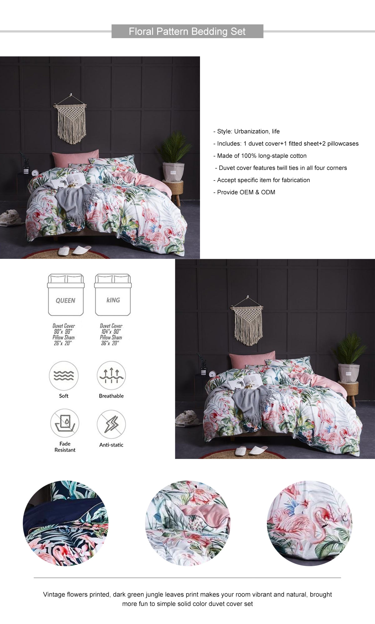 Floral Pattern Bedding Set