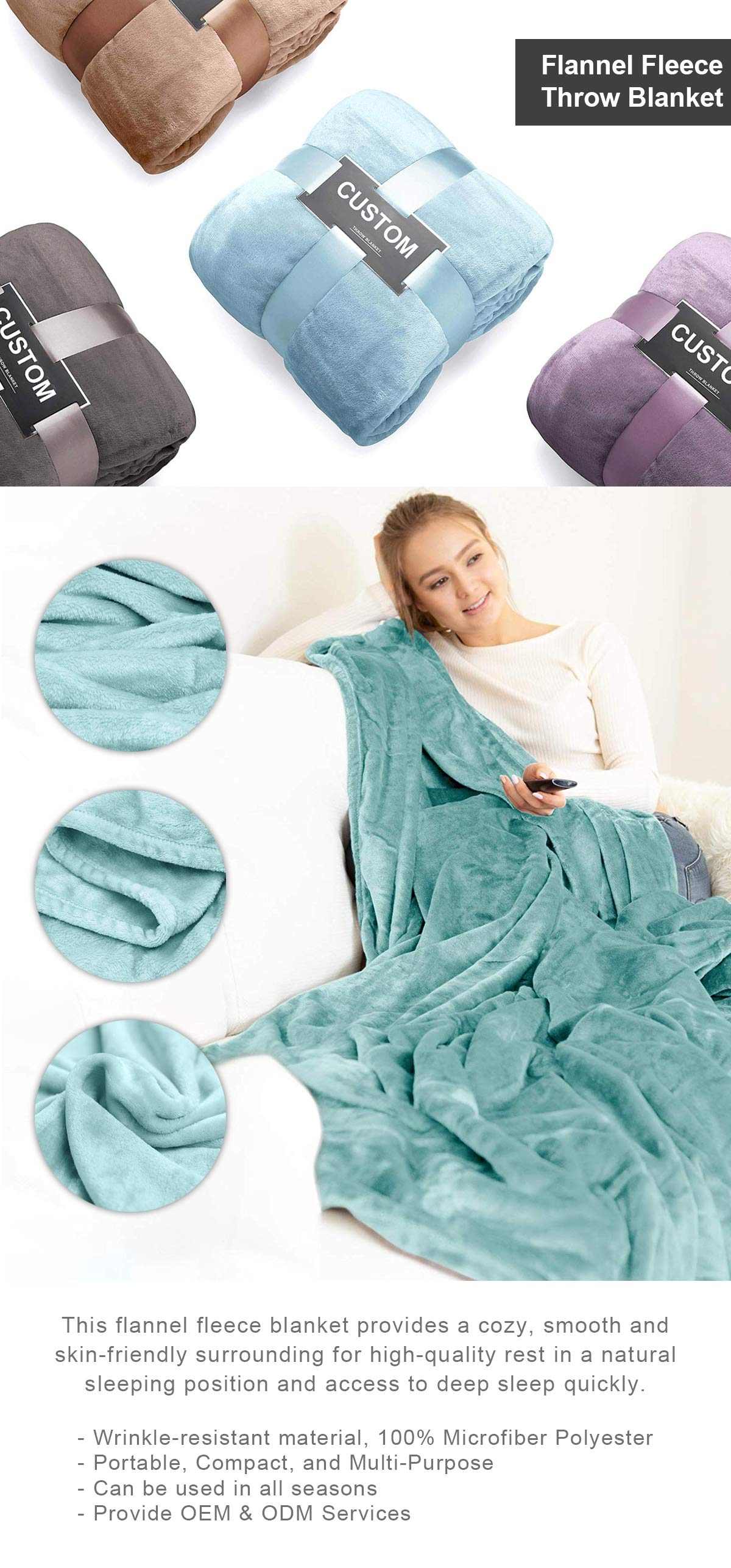 Flannel Fleece Throw Blanket