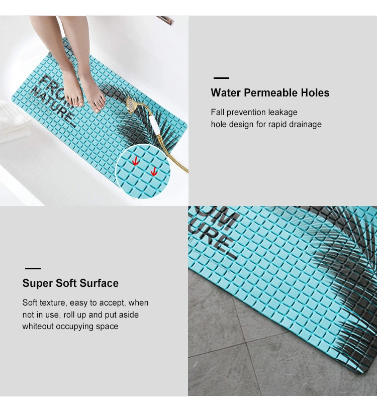 Wholesale Printed PVC Shower Floor Mat Bathtub Mats Nonslip for Inside