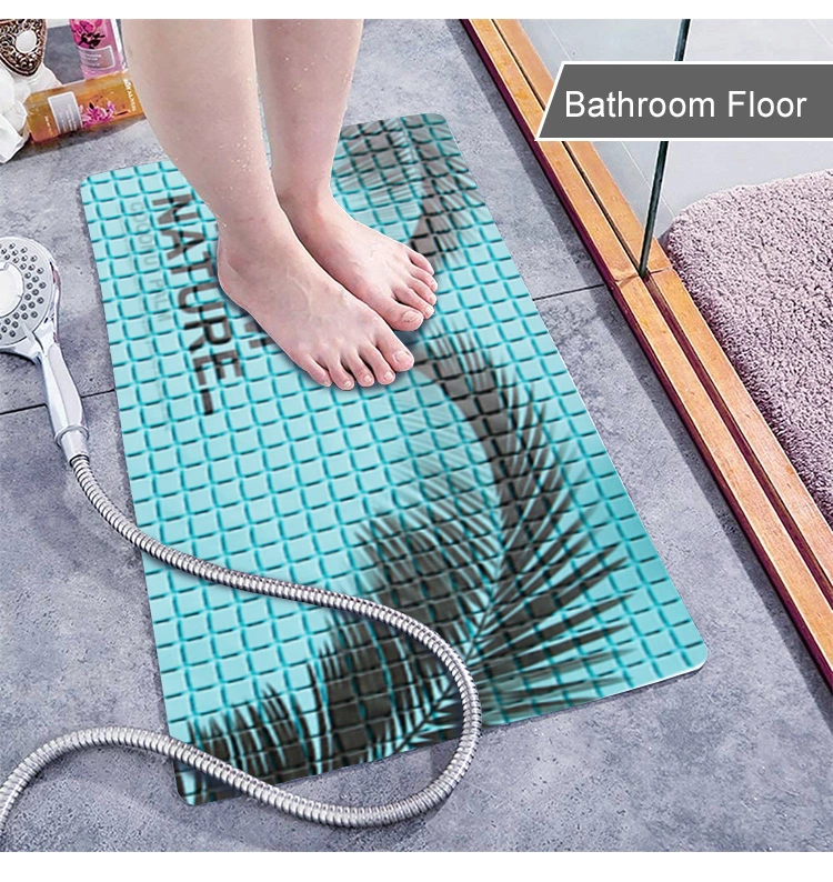 Wholesale Printed PVC Shower Floor Mat Bathtub Mats Nonslip for Inside