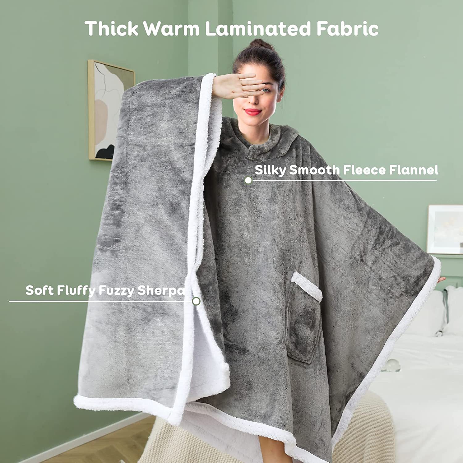 Poncho Blanket Wrap with Soft