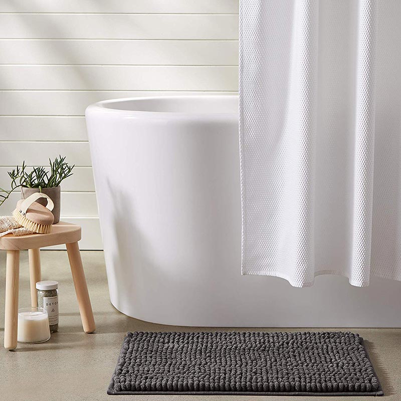 Solid Color Chenille Loop Bath Mat Supplier China