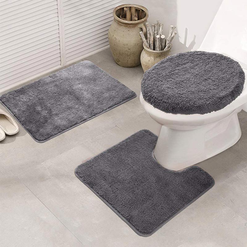 Custom Toilet Area Rugs Set 3 Piece Absorbent Plush Rugs