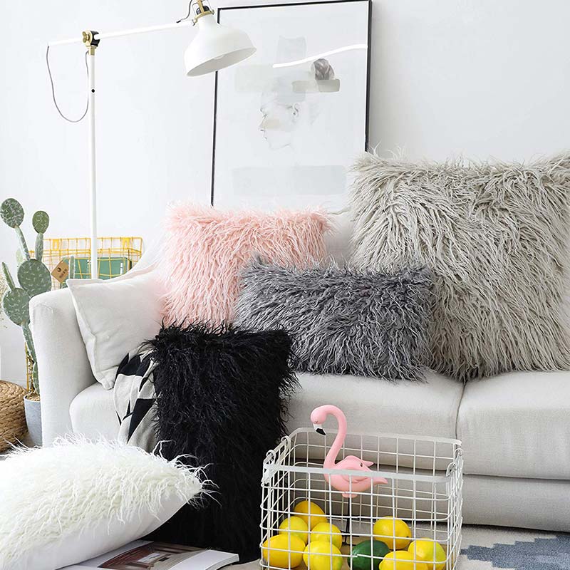 Faux Fur Throw Pillow Cover