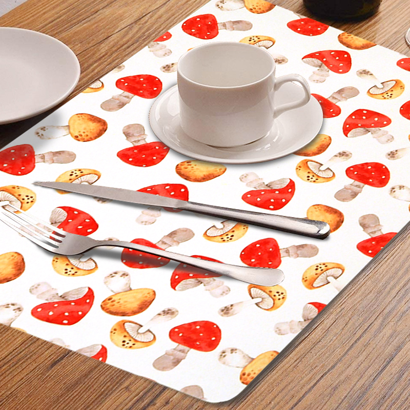 Custom Kitchen Washable Table Placemat PU Leather Popular Mat Sets