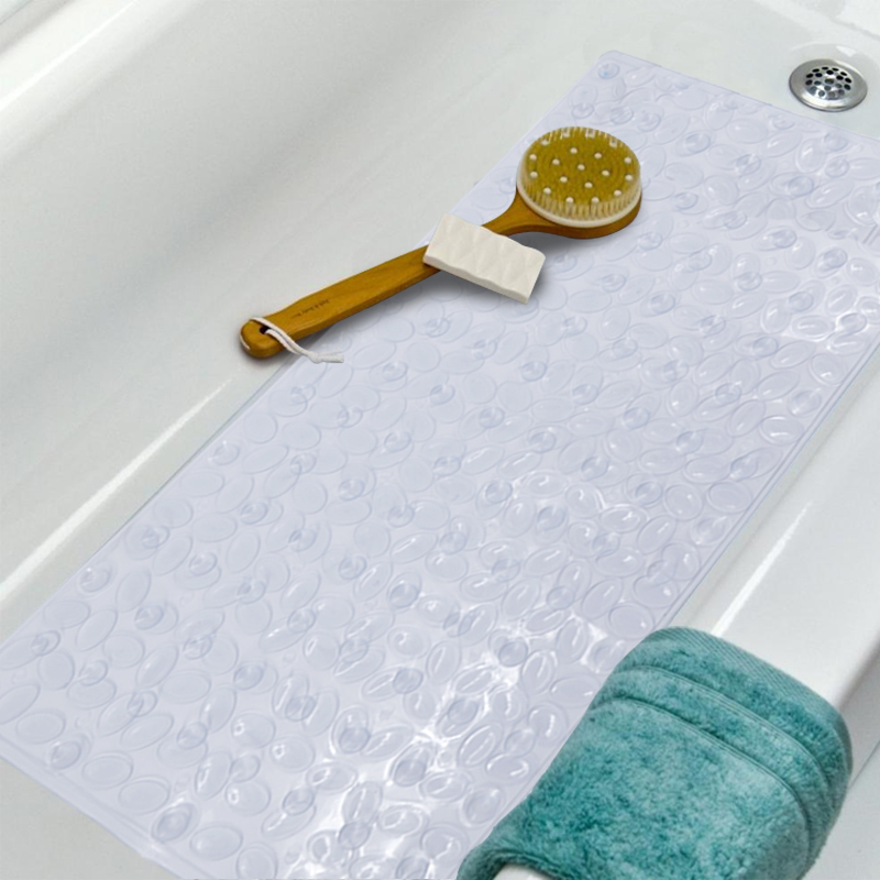 Bath Mat Bathroom Tub Mat with Suction Cups Shower PVC Nonslip Bathtub