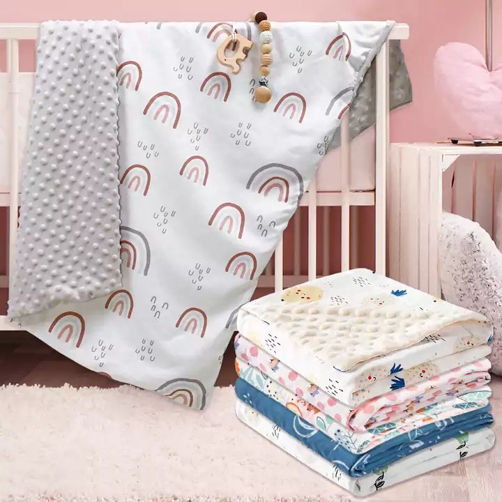 Flannel Fleece Throw Minky Dot Blanket