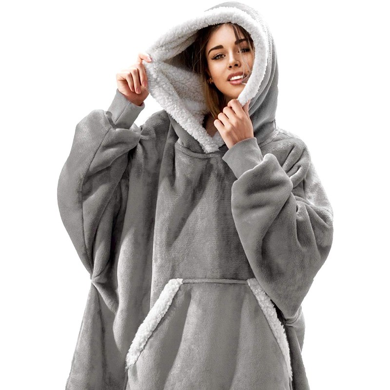 Flannel Sherpa Hoodie Blanket