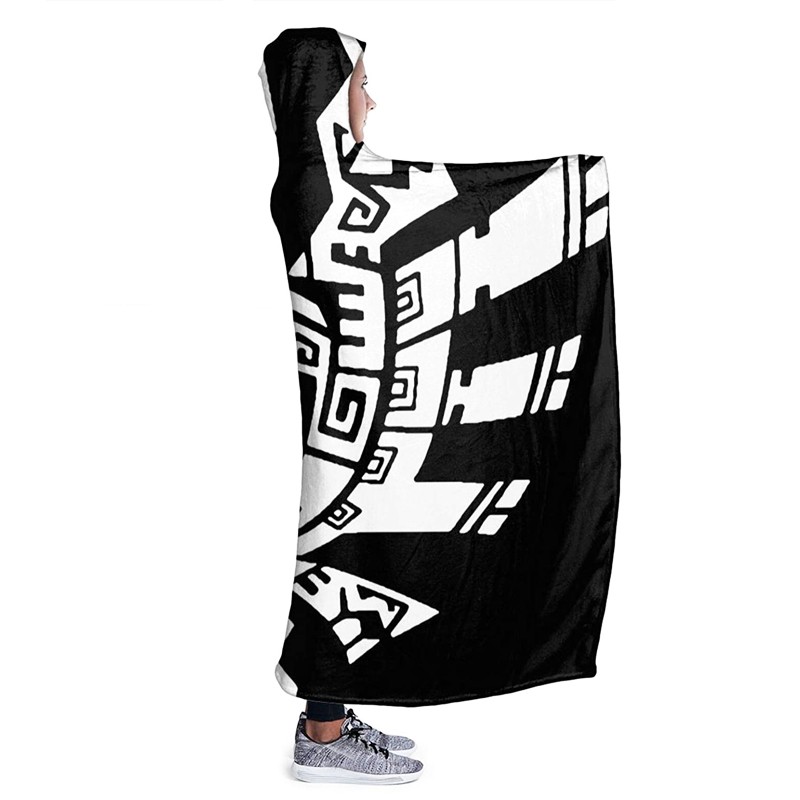 Polynesian Tribal Printed Hoodie Blanket