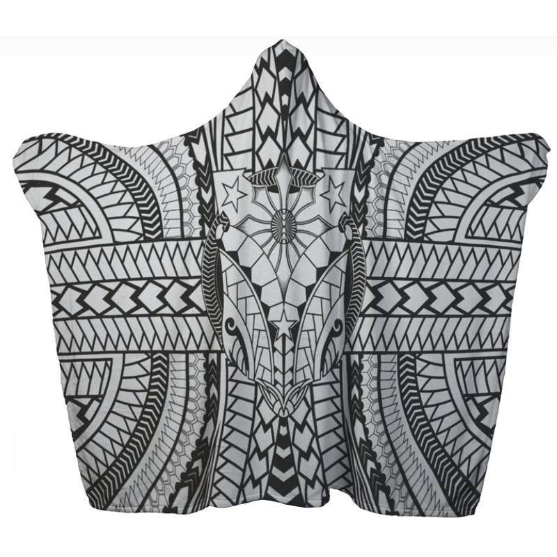 Polynesian Hoodie Fleece Blanket