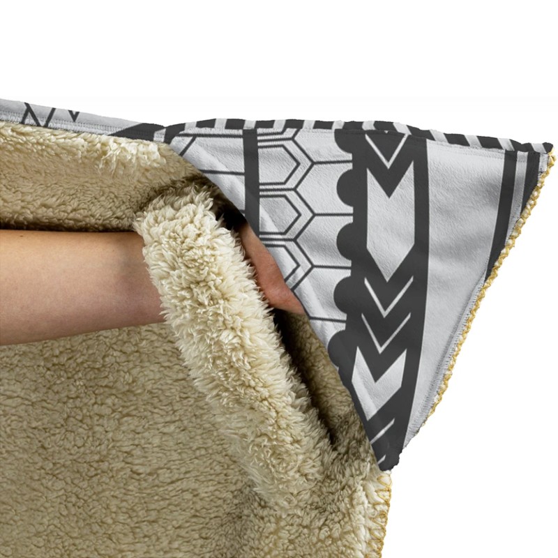 Polynesian Hoodie Fleece Blanket