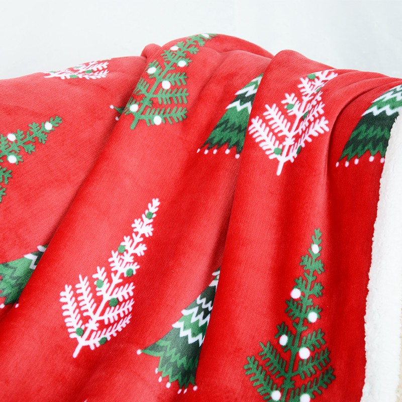 Christmas Tree Sherpa Blanket