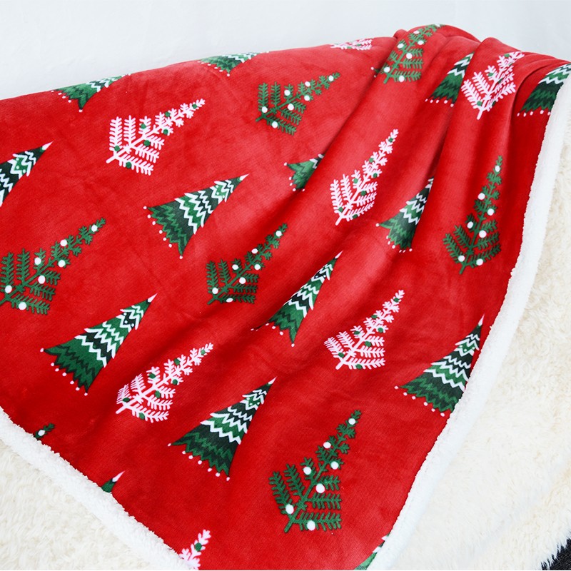 Christmas Tree Sherpa Blanket