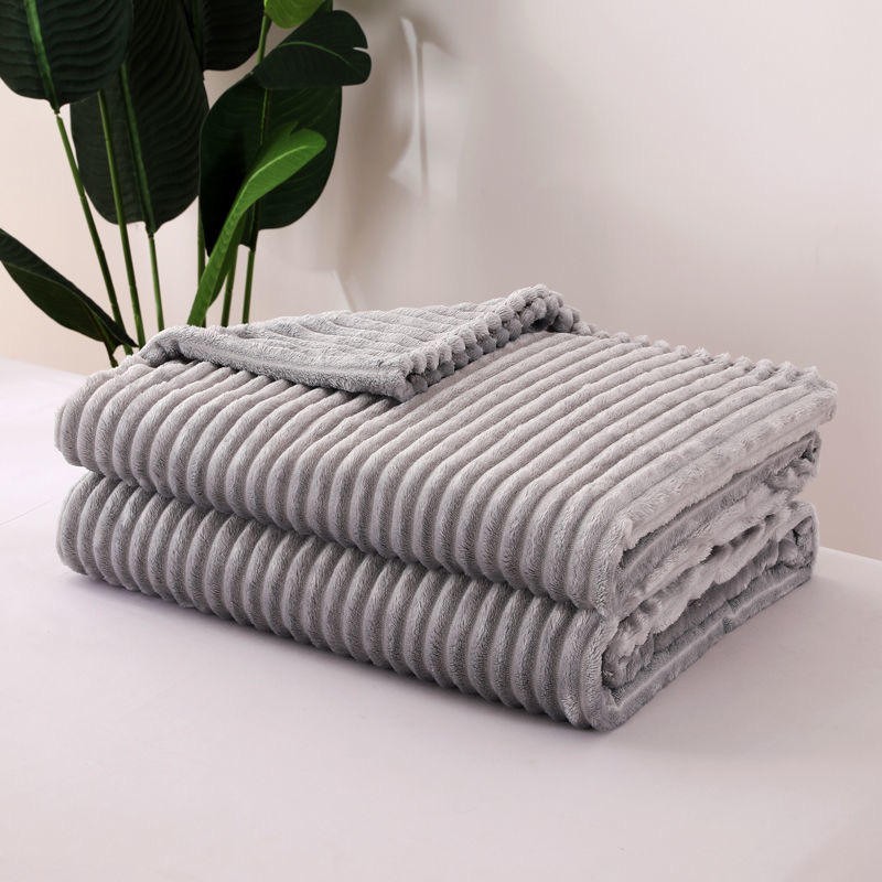 Cobertor Flannel Fleece Stripes Blanket